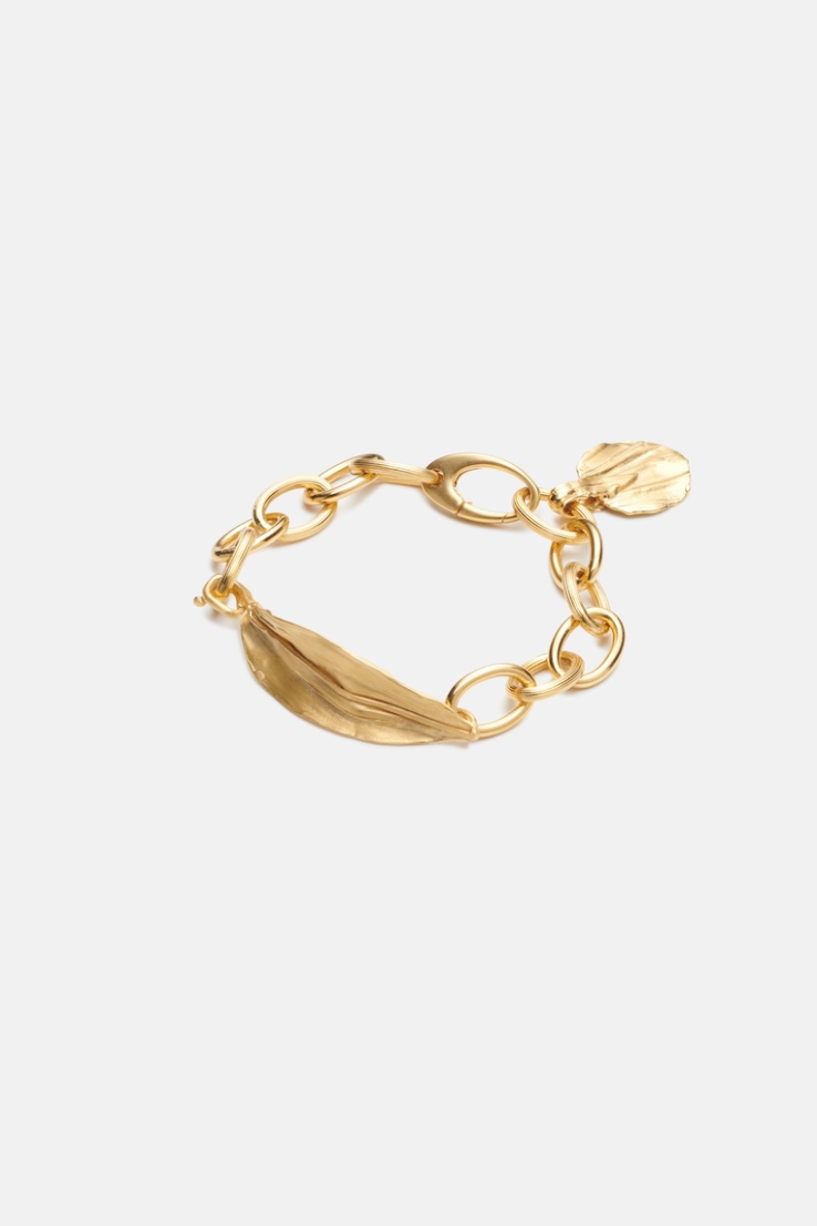 Leaf & Coin bracelet
