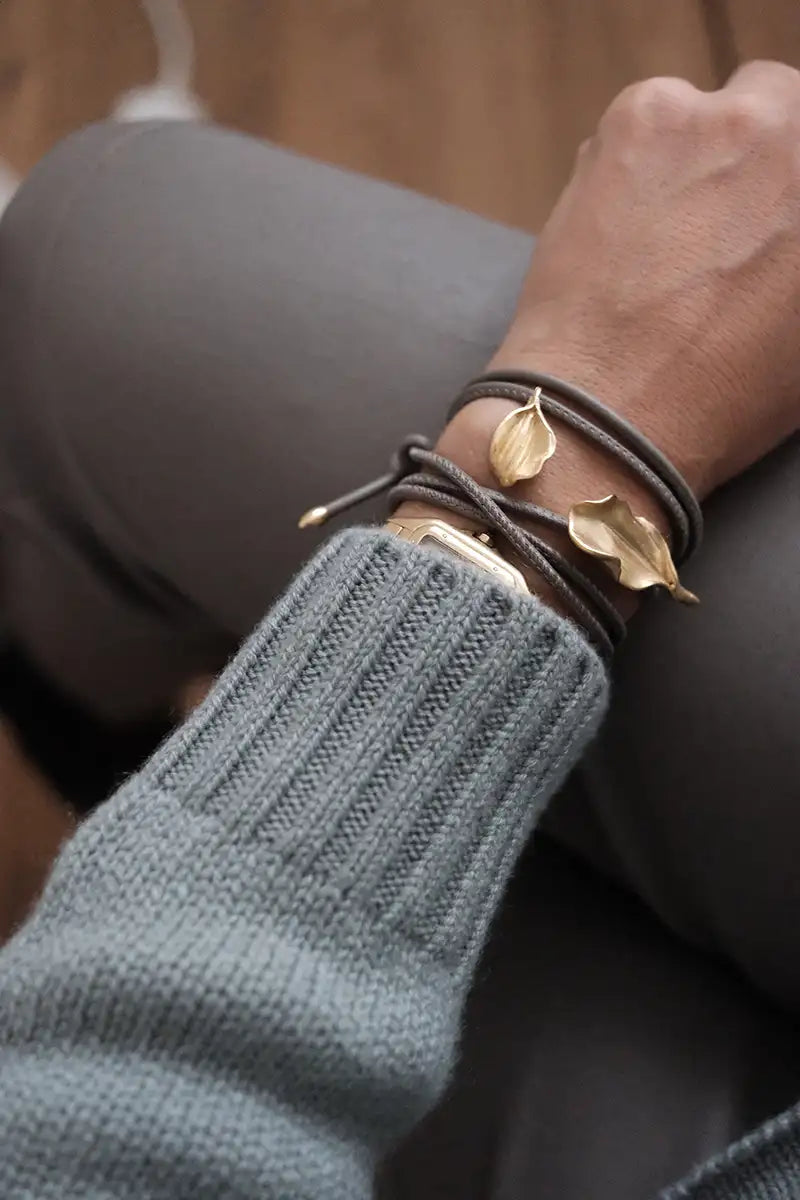 Leather Leaf Bracelet