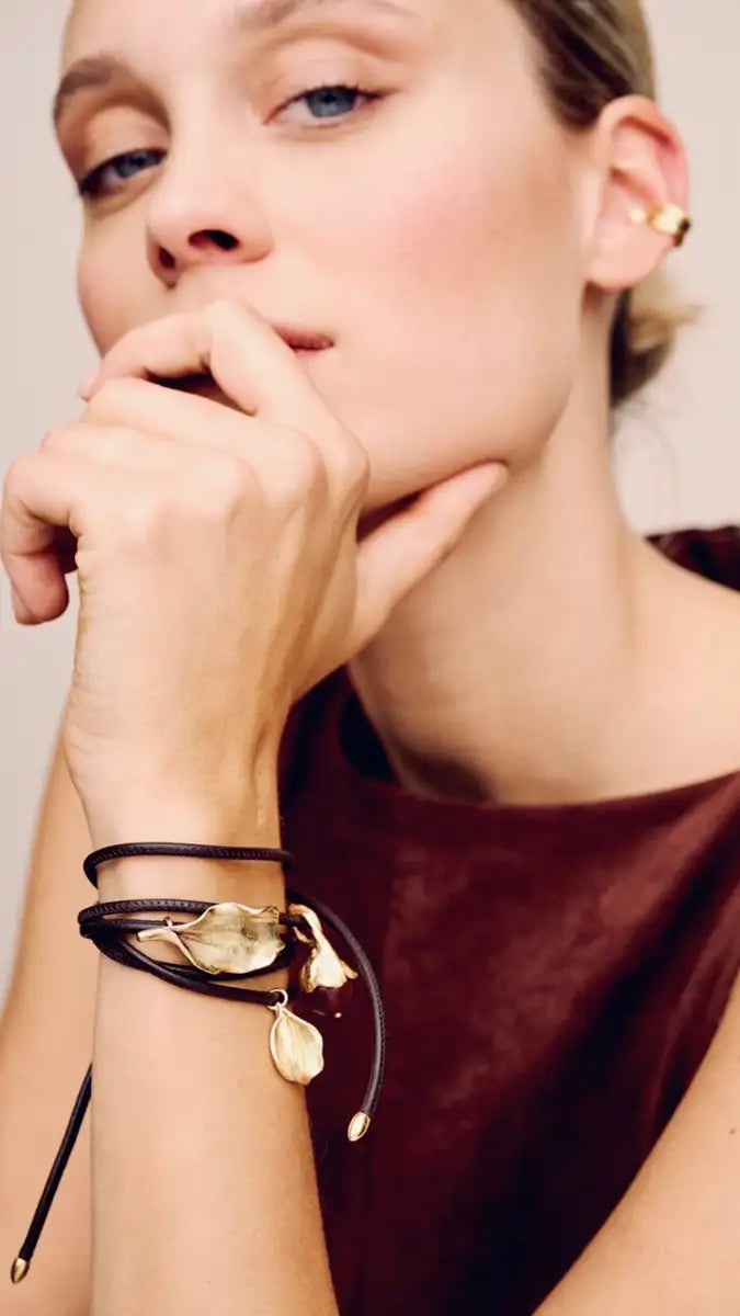 Leather Leaf Bracelet